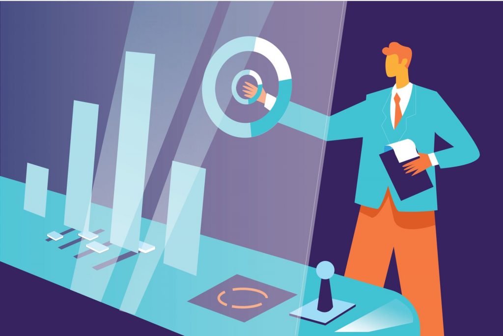 Vecteezy Data Analysis Illustration Concept Vector A Man Analyzing Data On Screen